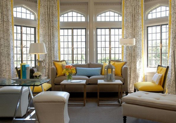 Living rooms colored in yellow and gray | Realtycoo